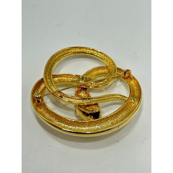 Butler & Wilson Snake Brooch Gold Tone & Rhinestones Pave Designer Signed Pin - Picture 7 of 9